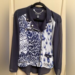 Black Label by Chicos mixed media blouse size 0